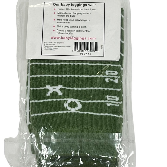 Baby Leggings BL Football Field pattern unisex infant leg warmers NWT - Picture 2 of 2